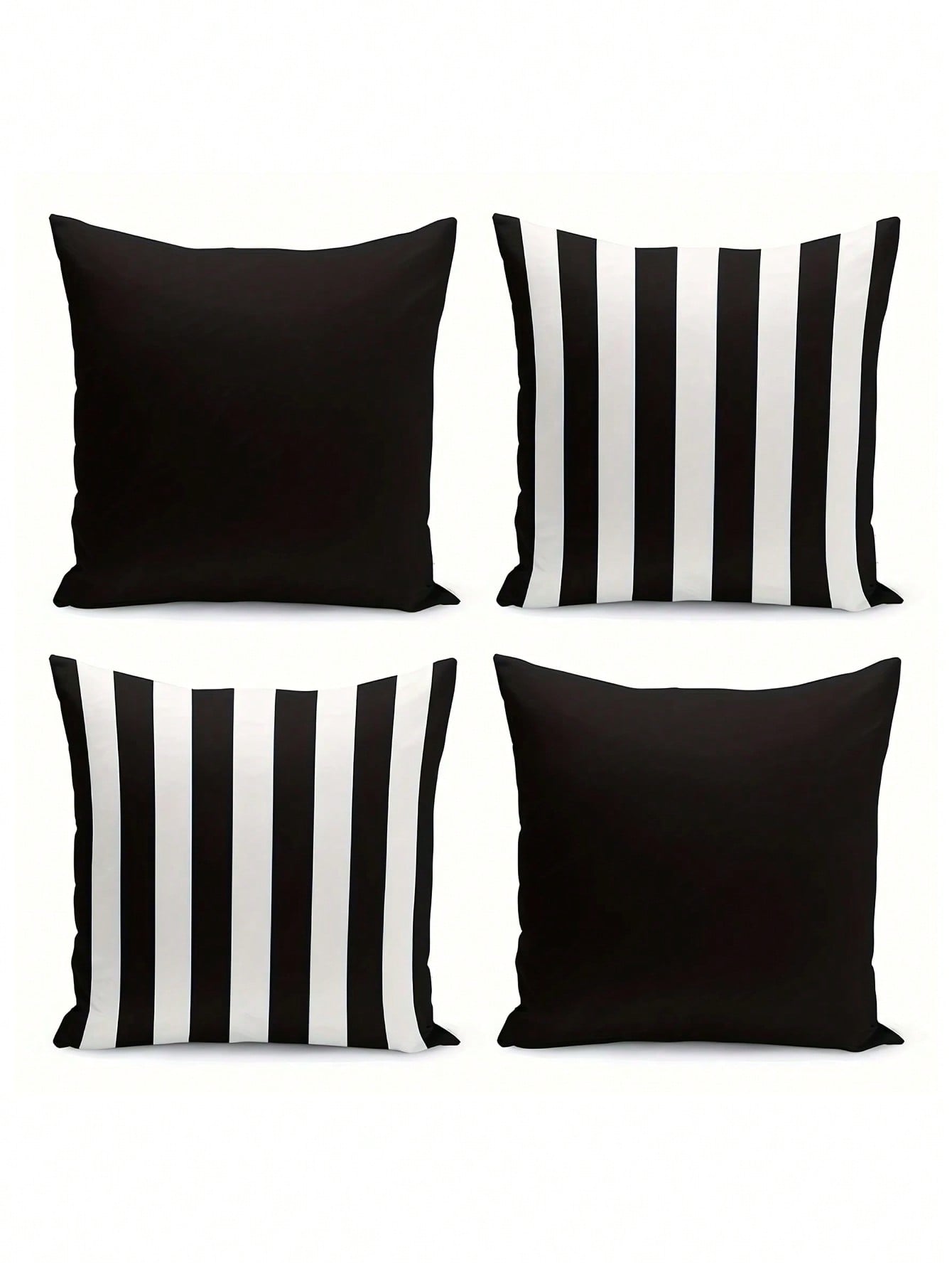 1/2/4pcs Modern Black And White Striped Zipper Pillow Covers- Machine Washable Polyester Decorative Pillow Shams, Suitable For Sofa, Bed, Car And Home Decor- Perfect For Various Room Types, Autumn D