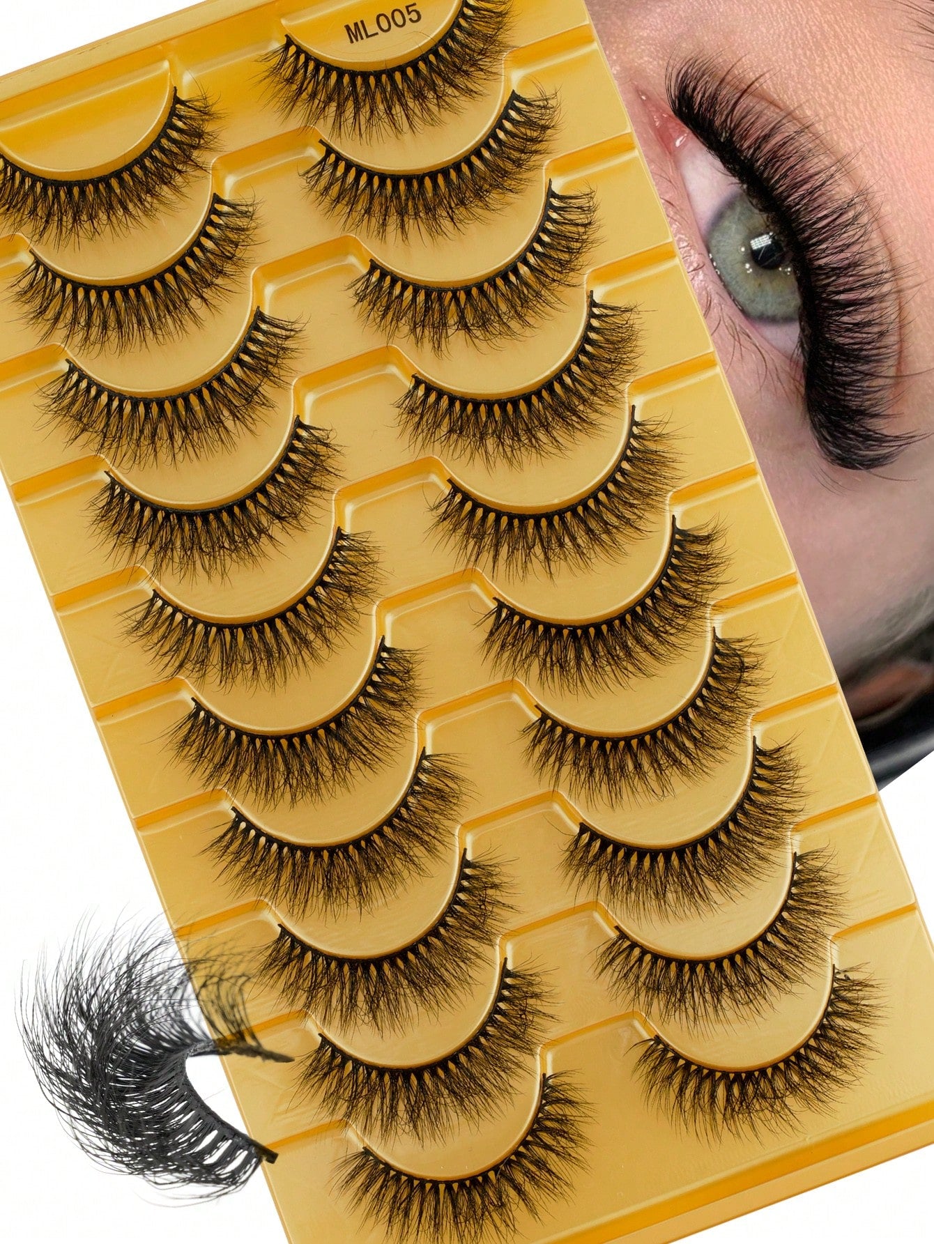 10 Pairs 3D Curly Artificial Short Eyelashes, Soft Natural Layered Lash Strips, Comfortable To Wear, Suitable For Girls' Daily Life, Dates, Work