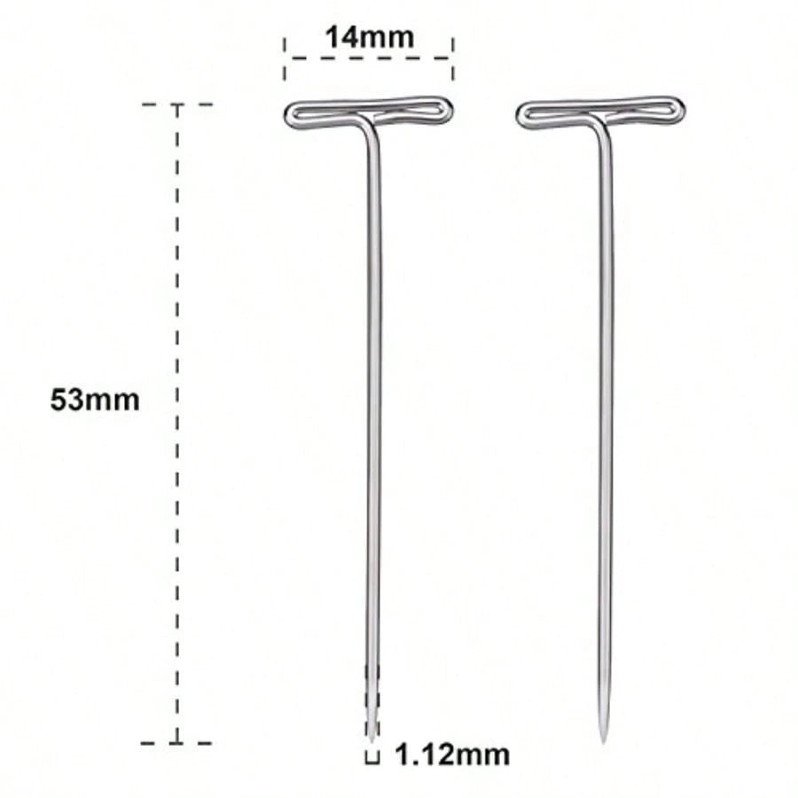 100 Pack Wig T-Pins 2 Inch With Plastic Box Silver For Secure Hair Styling And Maintenance In Salon And Home Use Durable Metal Construction With Easy-To-Use Plastic Storage Container Ideal For Quick H