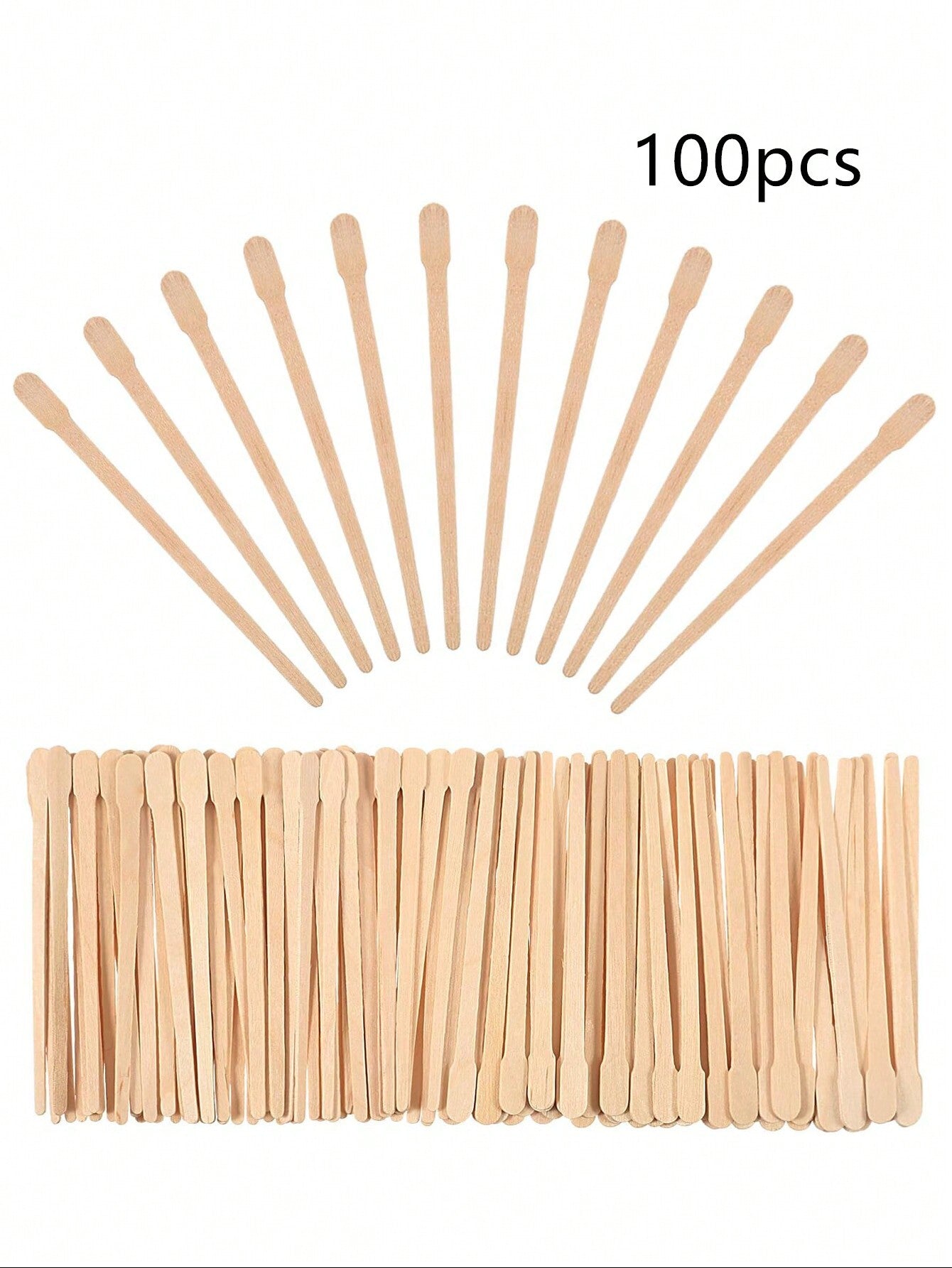 100 Pieces Wooden Wax Sticks- Body Eyebrow, Lip, Nose Small Waxing Applicator Sticks For Hair Removal And Smooth Skin Professional Spa And Home Use (Pack Of 100),Hair Products And Accessories For Ba