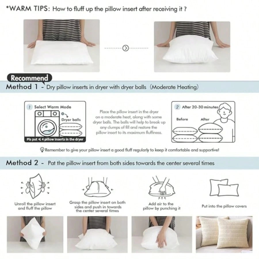 12x20 Pillow Insert Rec Euro Throw Pillow Insert Decorative Pillow Inserts Premium Fluffy Pillow Forms Sham Stuffer For Sofa Couch