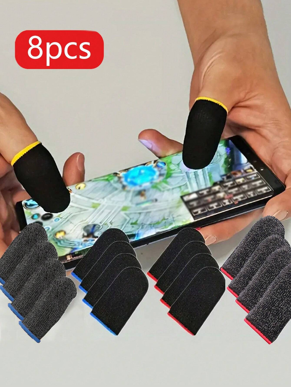 16pcs Breathable Anti-Sweat Gaming Finger Sleeves, Touchscreen Gaming Thumb Gloves- Comfortable & Precise, Enhance Your Gaming Experience