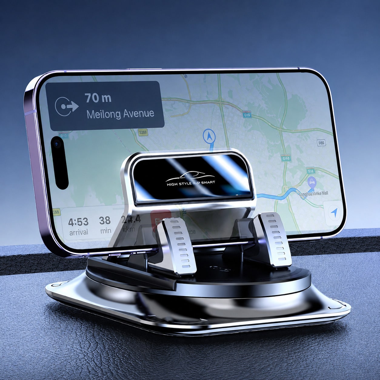 1pc 360° Rotating Dashboard Phone Holder, Nano Gel Base Enhanced Grip, Auto Lock Prevents Overheating, Car Phone Mount, Car Accessories, Car Interior Essentials, Men's/Women's Car Accessories