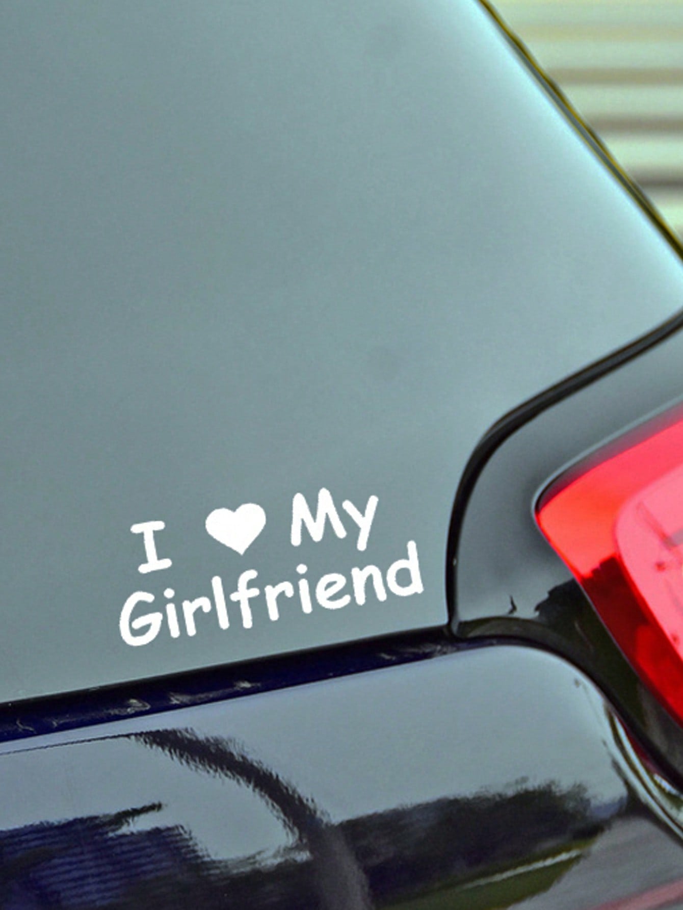 1Pc Heart & Slogan Graphic Pvc Car Sticker I Love My Girlfriend