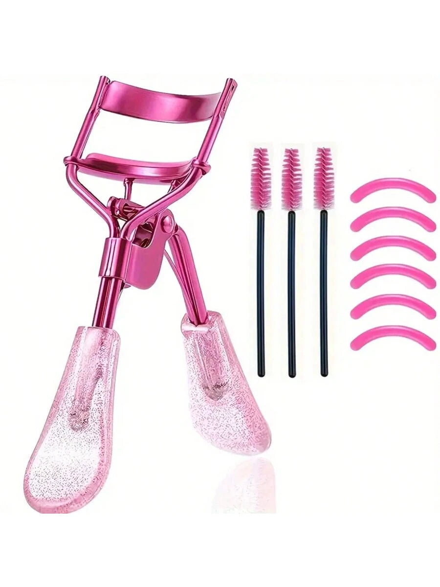 1pc Stainless Steel Eyelash Curler With Transparent Glitter Handle, Professional Beauty Makeup Tool For Natural Curly Eyelash Curling, Easy-To-Use & Non-Damaging,Makeup,Cheap,Room Decor,Vanity,Travel