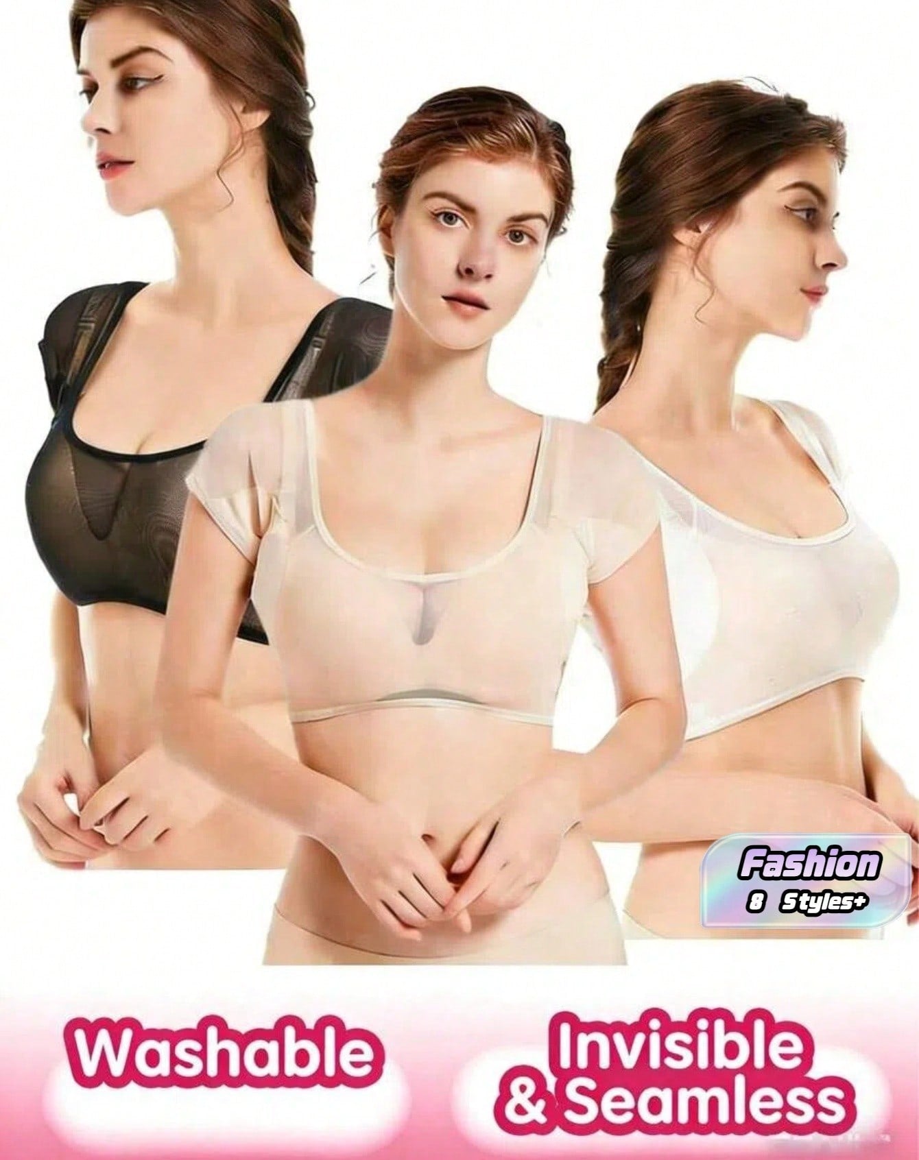 1pc Underarm Sweat Absorbing Vest, 6 Colors Available, Washable Sweat-Proof Vest Suitable For Women & Girls, Black/White Shirt Pads For Women Underarm Protection, Absorbing Sweat Pads For Breathable C