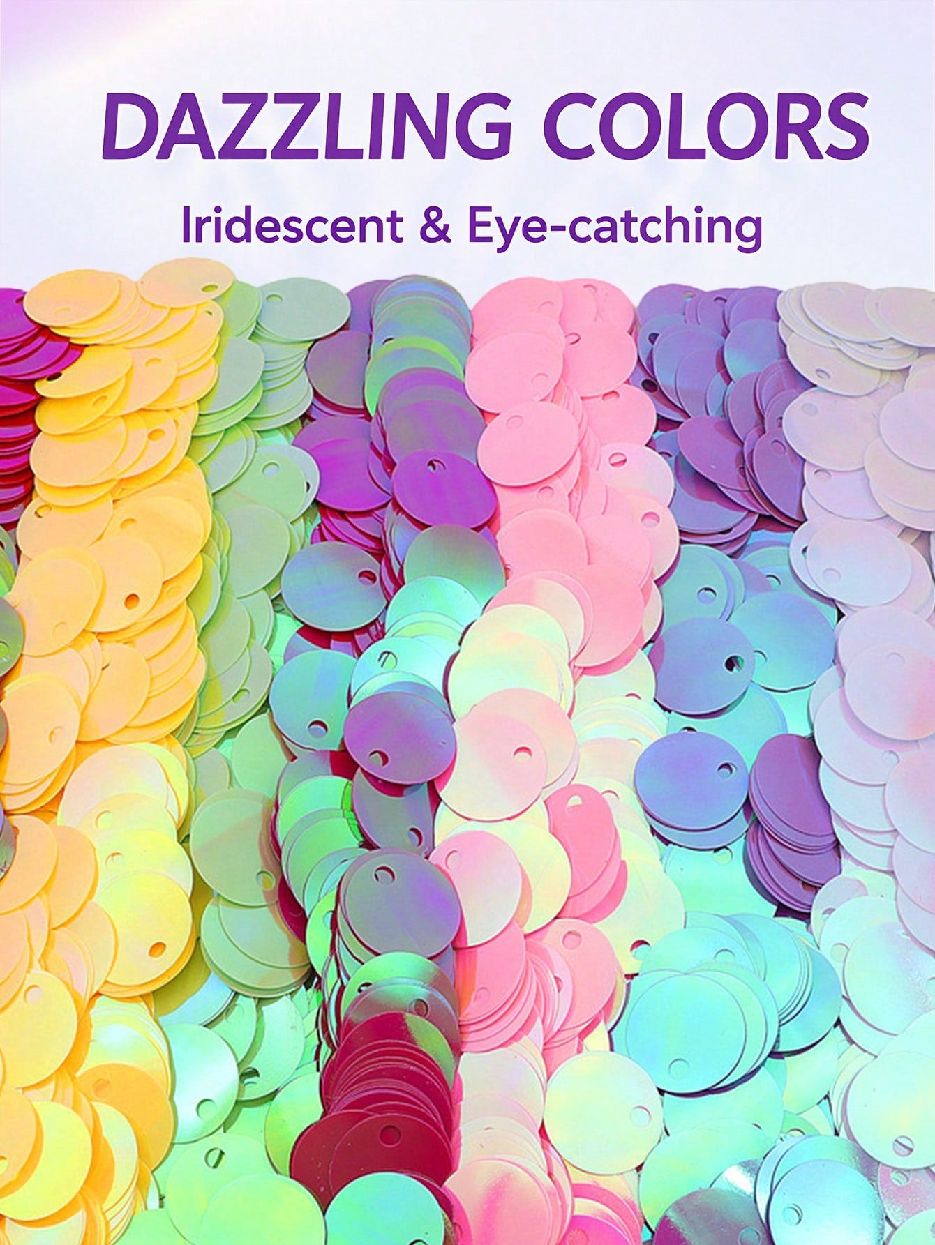 30mm Large Hole Flat Round Loose Sequins, 3cm Large PVC Colorful Iridescent Sequins, Bulk Embroidery Handmade Sequins, Suitable For Clothing Jewelry Making, DIY Sewing Accessories, Aesthetic Style