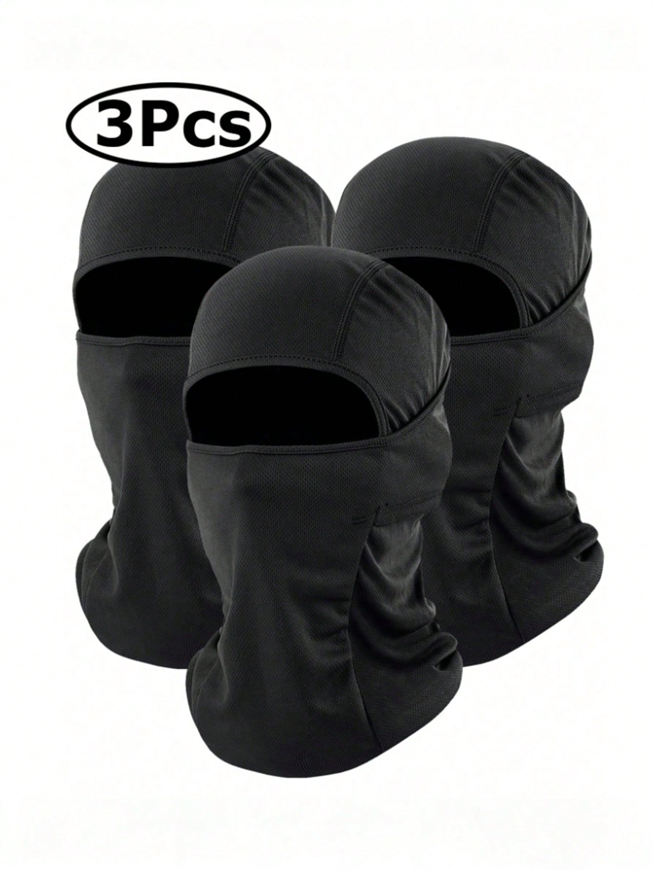 3pcs Unisex Solid Color Ski Balaclava Headwear Face Mask, Suitable For Daily Use, Travel, Hiking, Climbing, Skiing, Cycling