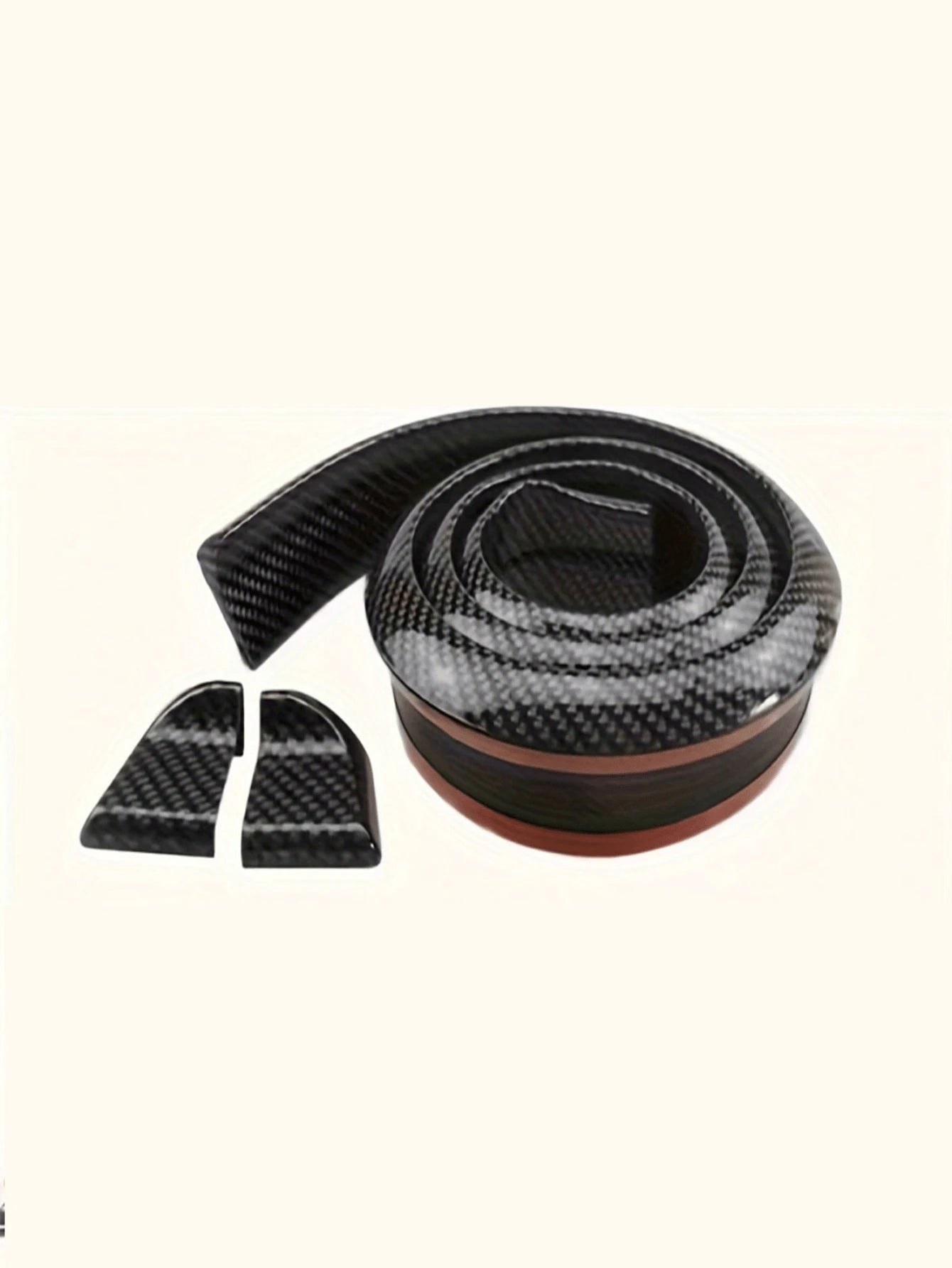 4.9ft/150cm Carbon Fiber Spoiler Lip Kit, Car Rear Spoiler Side Spoiler Lip Kit, Universal Fit Most Cars No Drilling Required