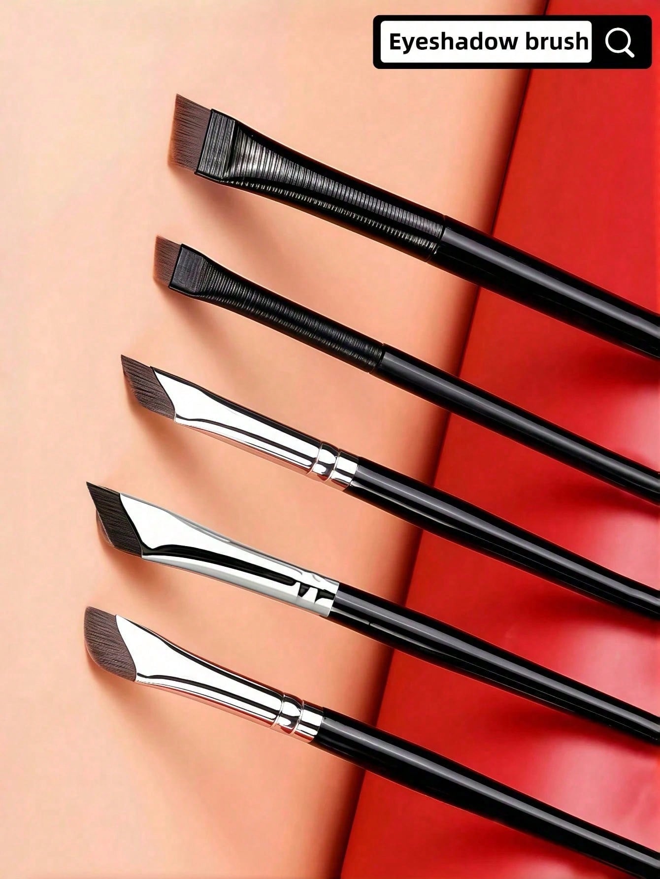 7pcs Precise Eye Makeup Brush Set, Including 1 Crescent Eyeliner Brush, 1 Angled Eyeliner Brush, And 1 Professional Eyebrow Brush. Long Handle Double-Sided Makeup Brushes, Suitable For Sensitive And D
