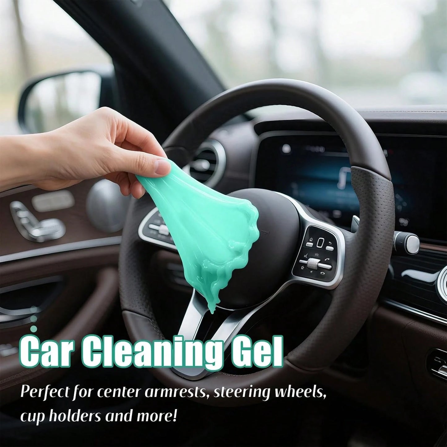 ASFSKY Car Cleaning Gel (Green,Magnolia) Cleaning Putty Universal Dust Cleaning Car Interior Cleaner Keyboard Dust Remover Car Slime Gifts For Women