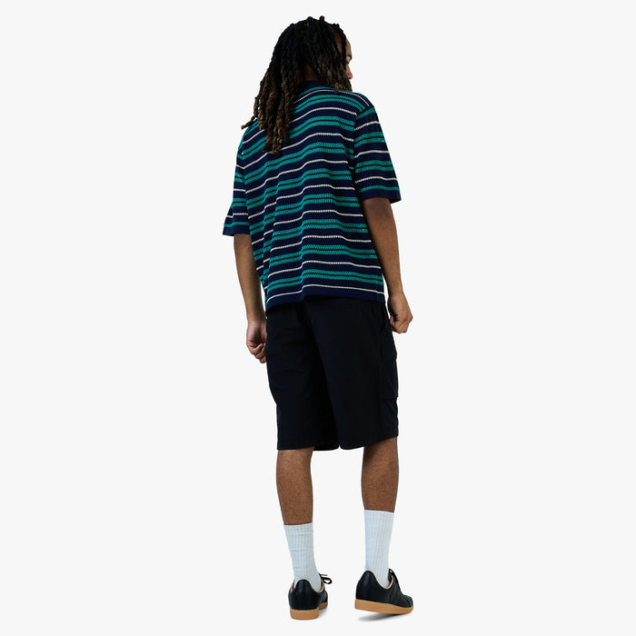 BEAMS 12 Gauge Mesh Polo Shirt / Navy