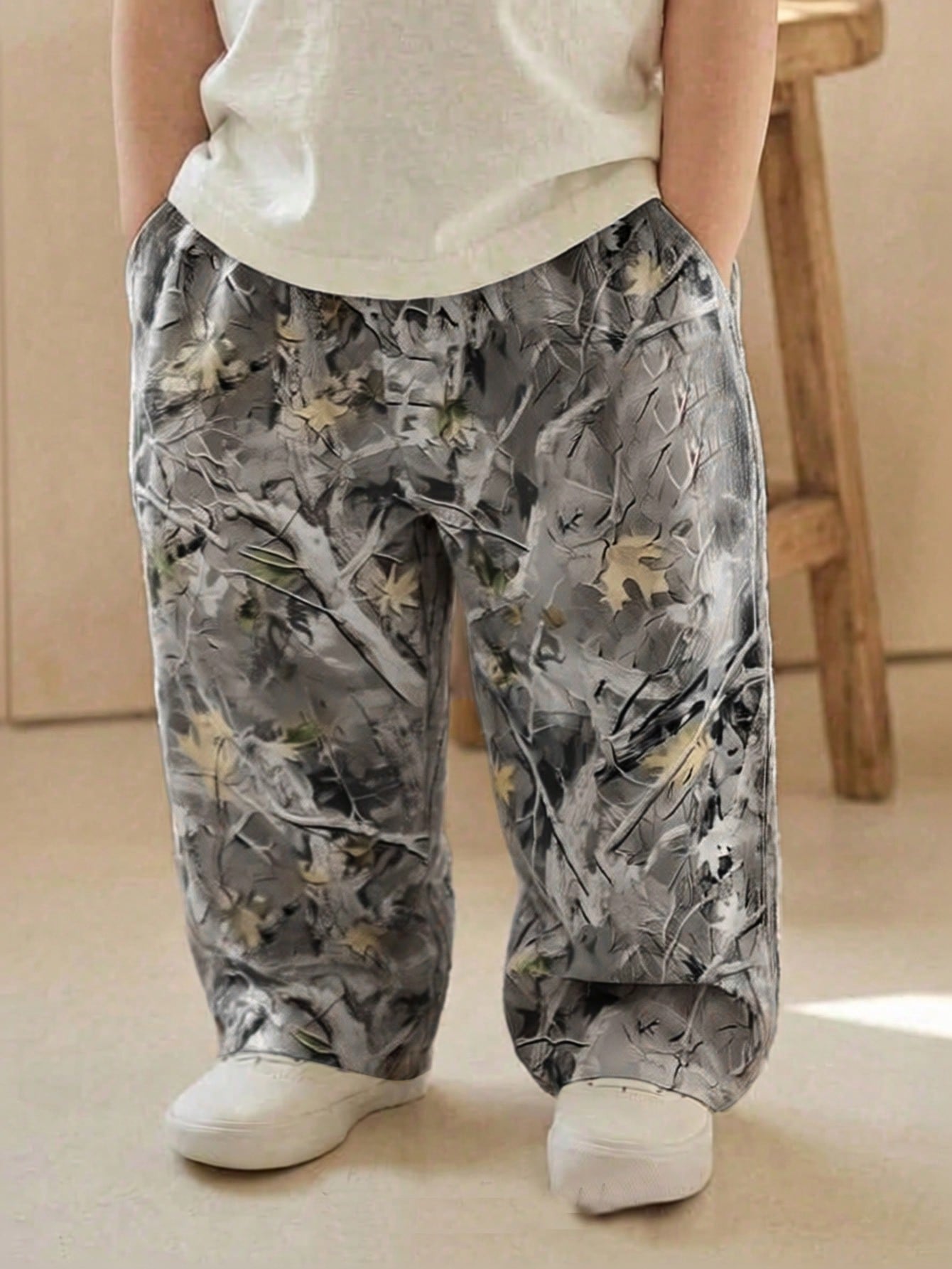 Bubblio 1pc Baby Boy Casual Sports Camo Printed Straight Leg Pants,Cute Daily Comfortable Street Trousers,Suitable For Outings,School,Gatherings,All Seasons