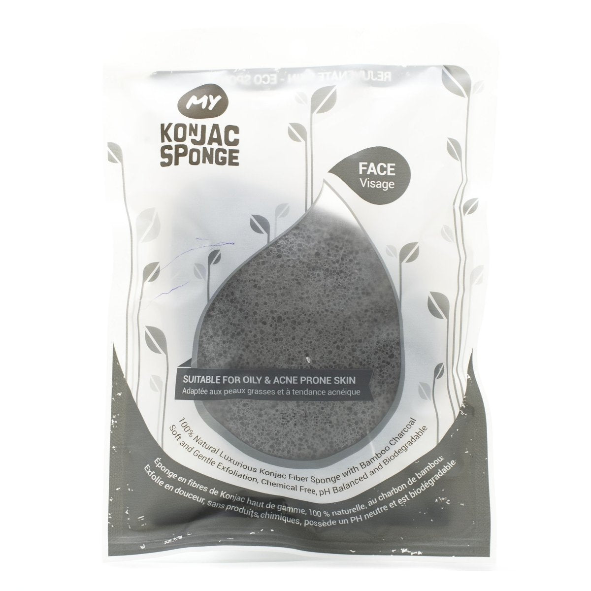 Bamboo Charcoal Facial Sponge (1 Piece)