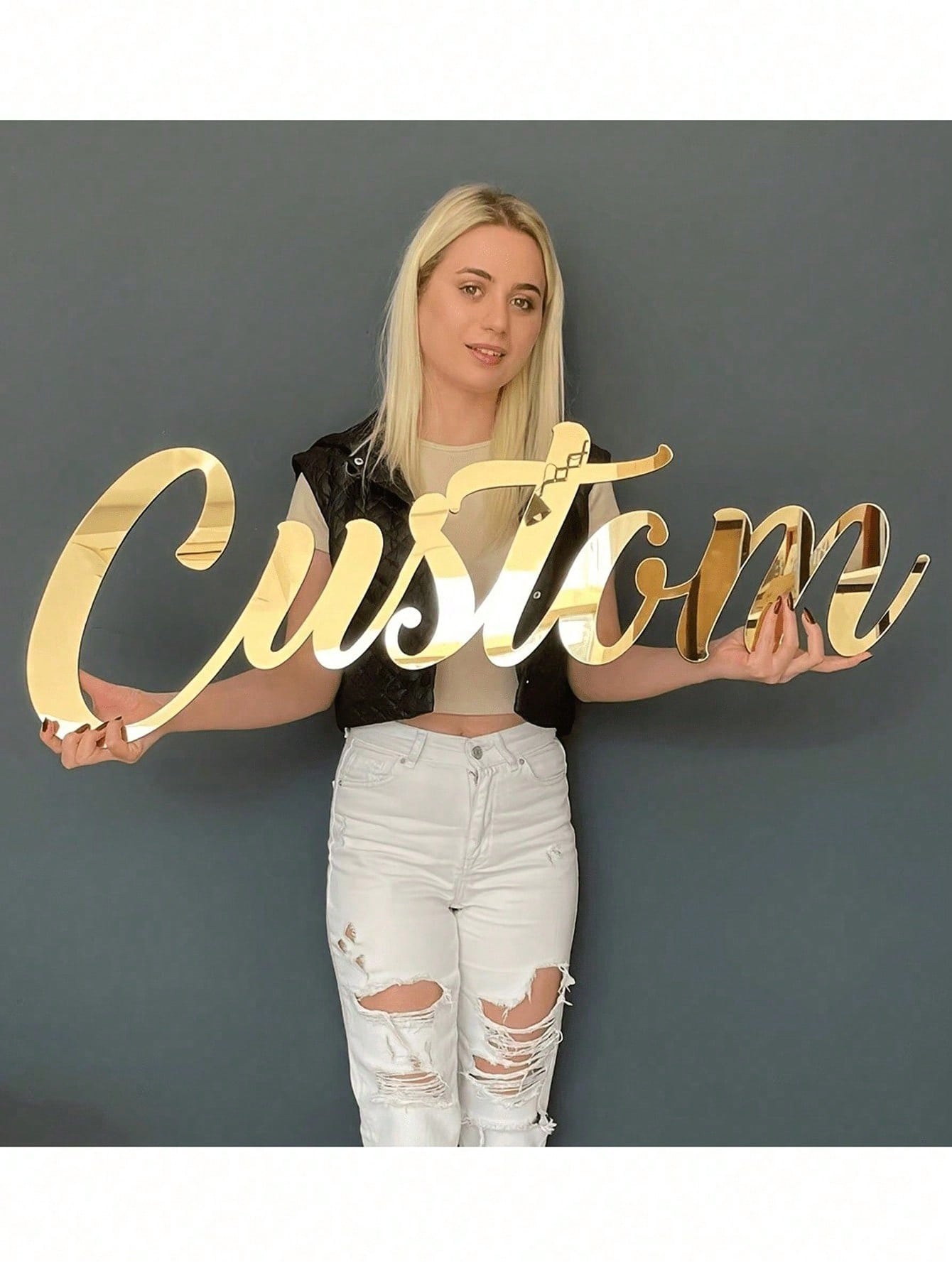 Customized Acrylic Mirror Stickers Gold Silver Black Personalized Letter Wall Decals For Bedroom Living Room Party Backdrop Decor Name Wall Art Birthday Party Decoration