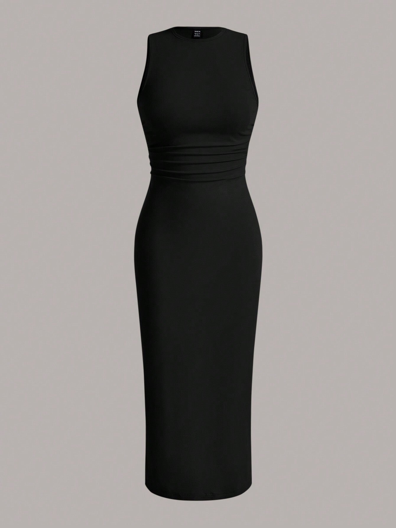 EZwear Solid Ruched Waist Tank Dress,Summer Dresses For Women,Tea Party Dress
