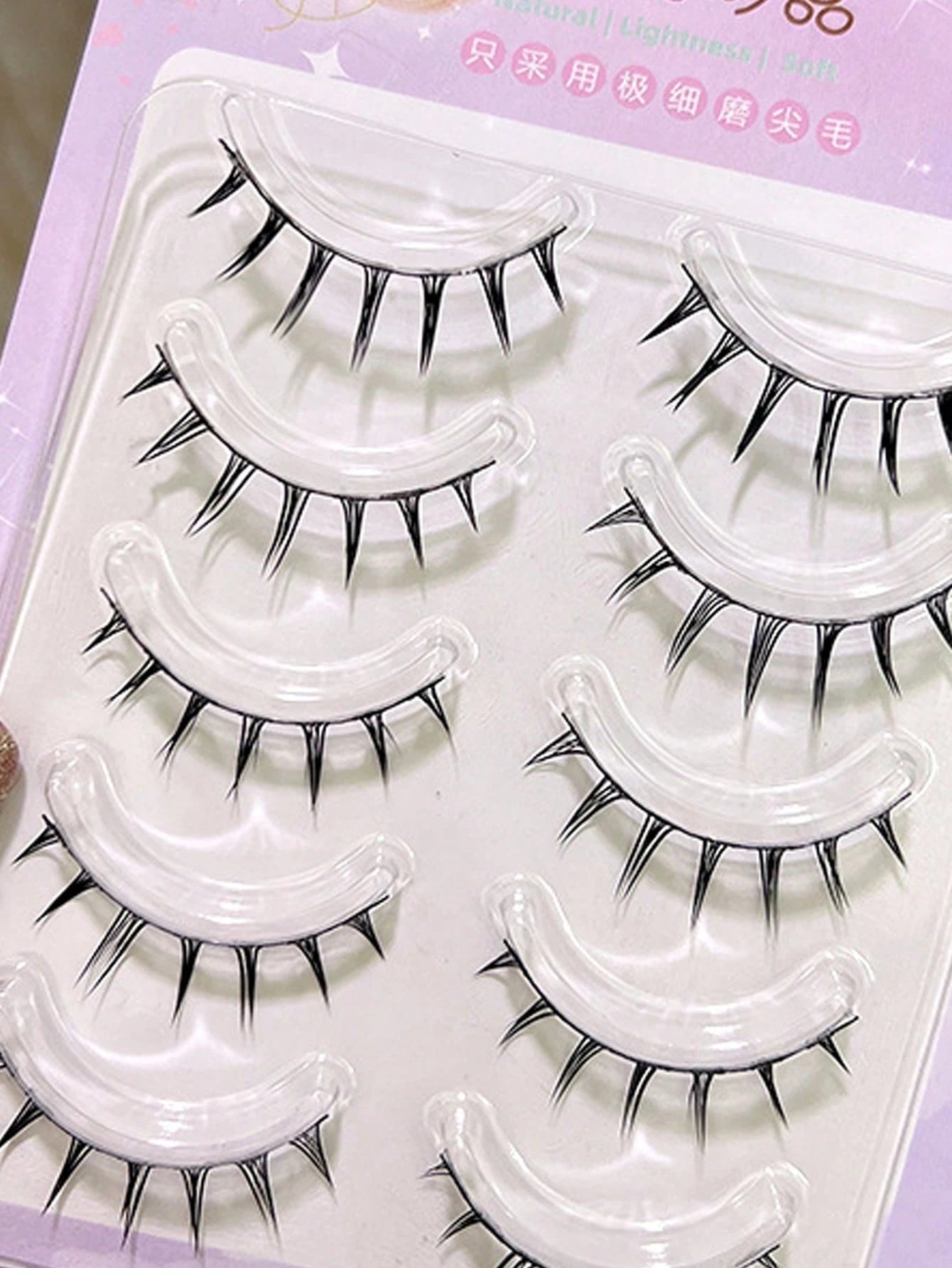 False Eyelashes,5Pairs Reusable Comic Style False Eyelashes Reusable Full False Lashes Manga Sense False Eyelashes