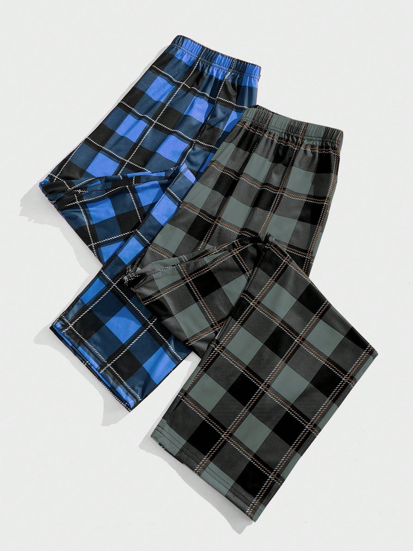 FamilyFrolics 2pcs/Set Men's Plaid Pajama Pants, Fall Winter Clothes