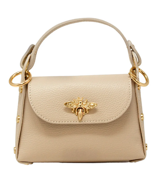 German Fuentes Genuine Italian Leather Bumblebee Mini Bag Ivory
