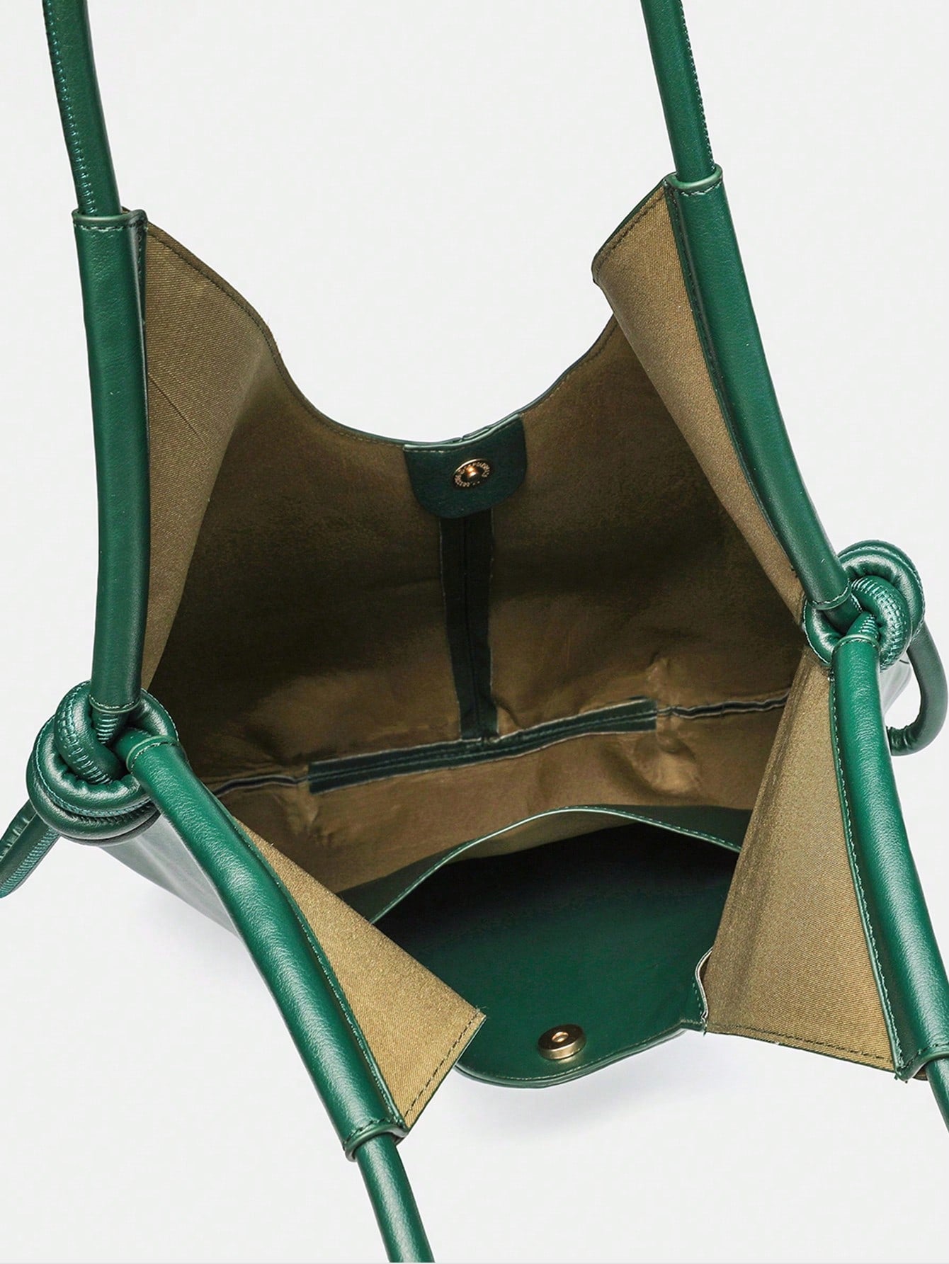 Green PU Leather Korean-French Casual Minimalist Style Large Capacity Handbag, Vintage Slouchy Drawstring Shoulder Bag, Multi-Functional Premium Commuter Pleated Shopping Tote, Suitable For Girls, Stu