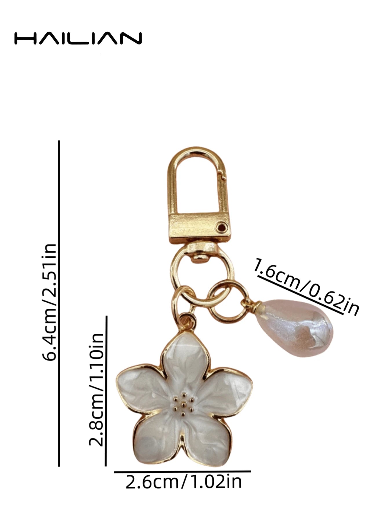 HAILIAN 1pc Alloy Material Sakura Flower Keyring, Lightweight And Ethereal Sakura Design With Multicolor Pearls, Suitable For Women As Daily Handbag, Travel, Beach Accessory, Couple Birthday, Holiday