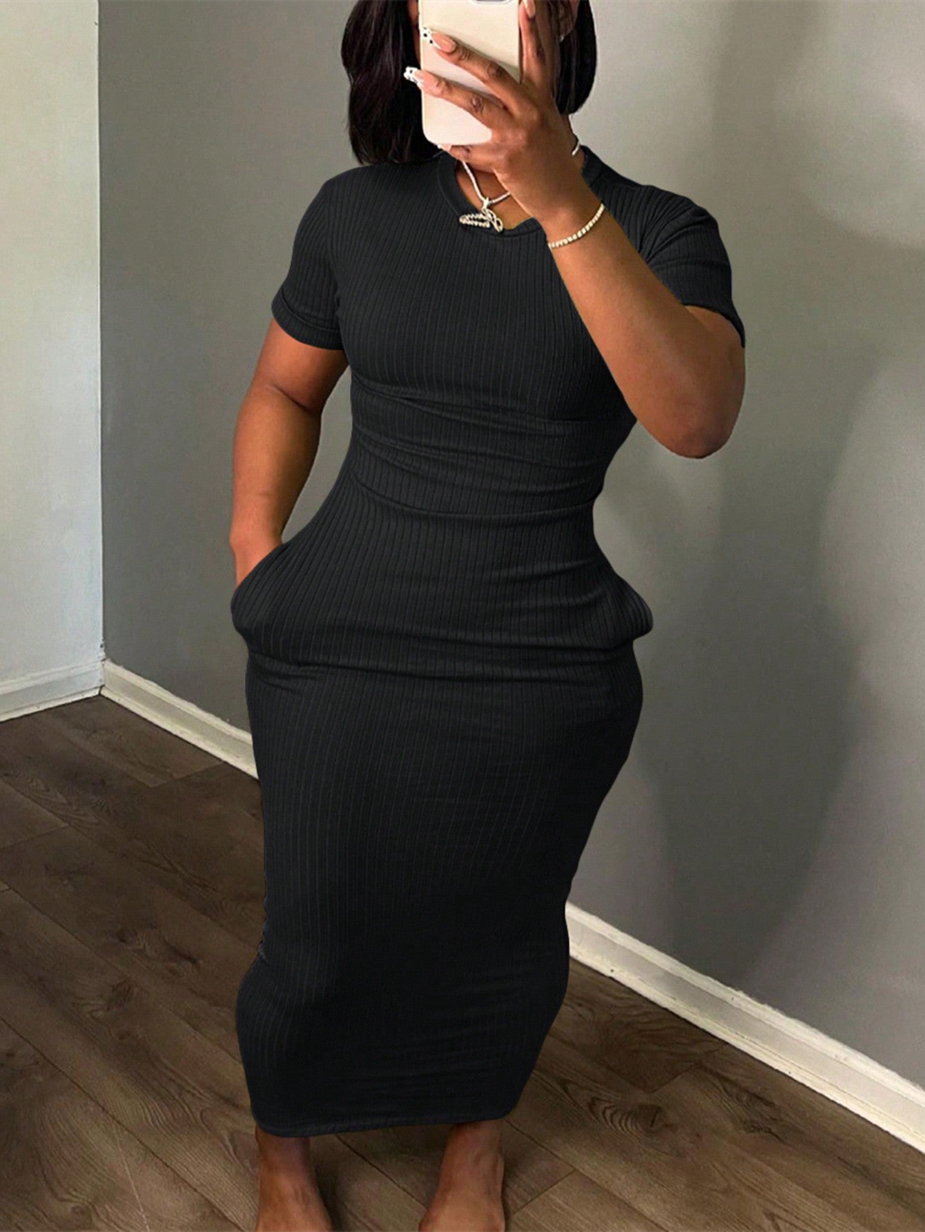 Ladies' Stylish Summer Solid Versatile Bodycon Dress