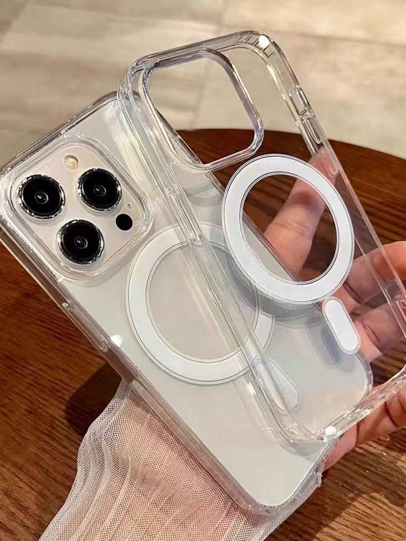 Magnetic Phone Case Compatible With Apple 14Pro IPhone16/17 Transparent 13Pro Shockproof 12 Protective Cover MagSafe Full Coverage New Plus Wireless Charging 15 Men Minimalist 16 Women Max