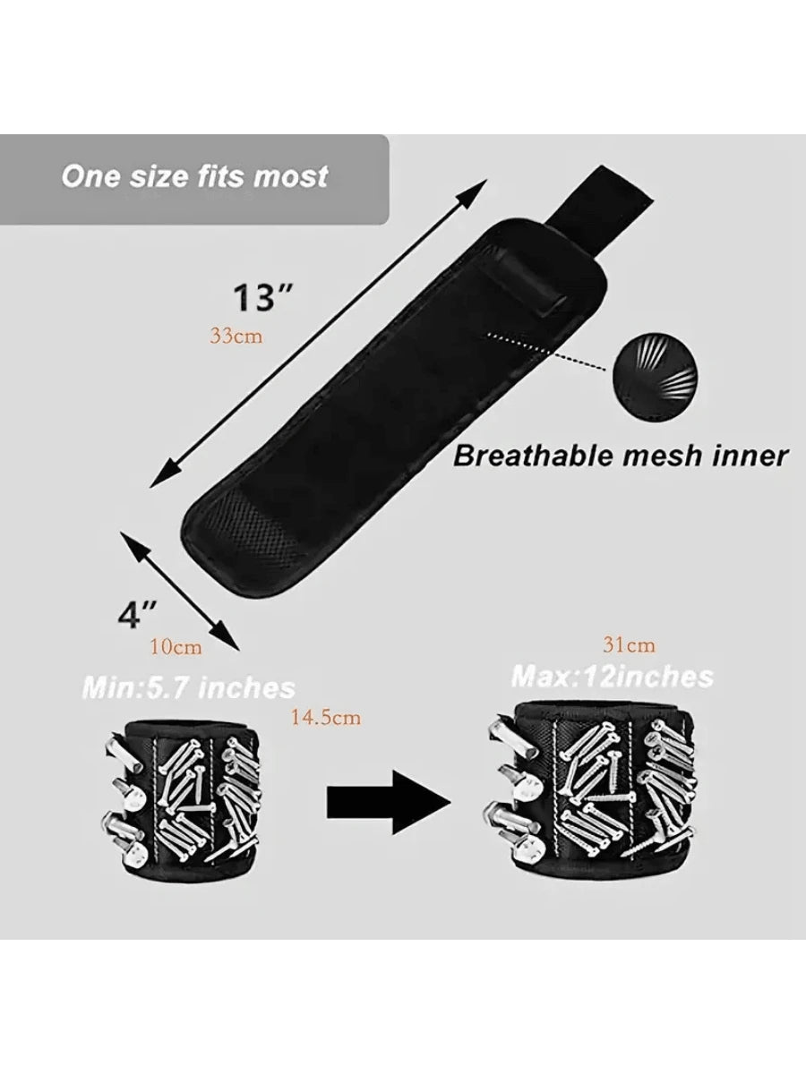 Magnetic Wristband For Holding Screws,Nails, Drilling Bits,Wrist Tool Holder Belts With Strong Magnets, Cool Gadgets For Men, Women, DIY Handyman,Dad Outdoor Furniture For Tools Tool Small Standard B