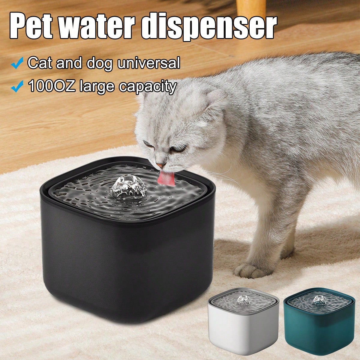 New Automatic Cat Water Fountain With Filter, Large Capacity Smart Pet Water Dispenser, Quiet Flow Design, Adjustable Water Pump, Low Decibel Circulating Water, Suitable For Dogs And Cats