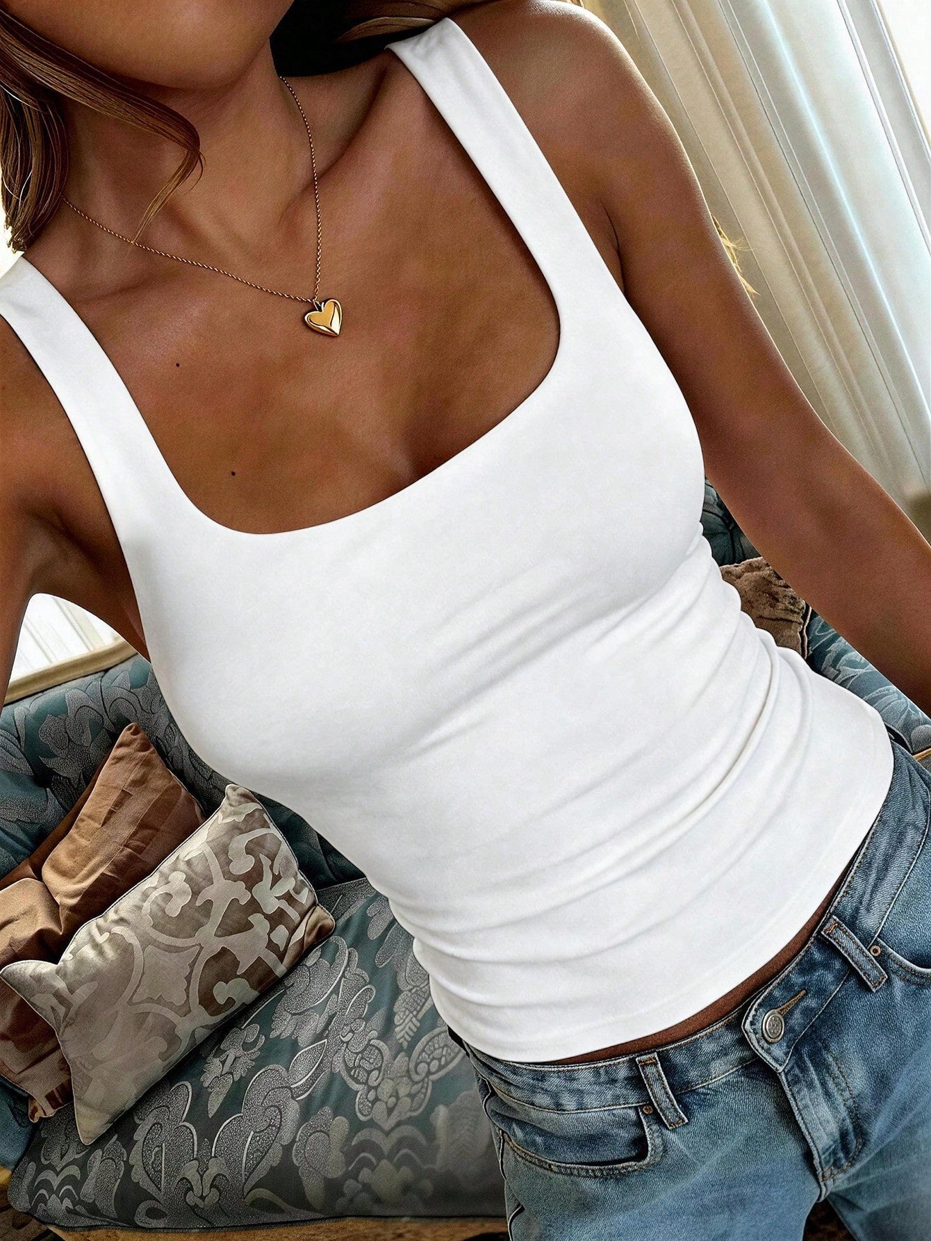 NOIRLYN Women's Summer/Autumn Y2K Sexy Camisole Tank Top, Slim Fit Layering Basic Top, Suitable For Daily Wear Casual