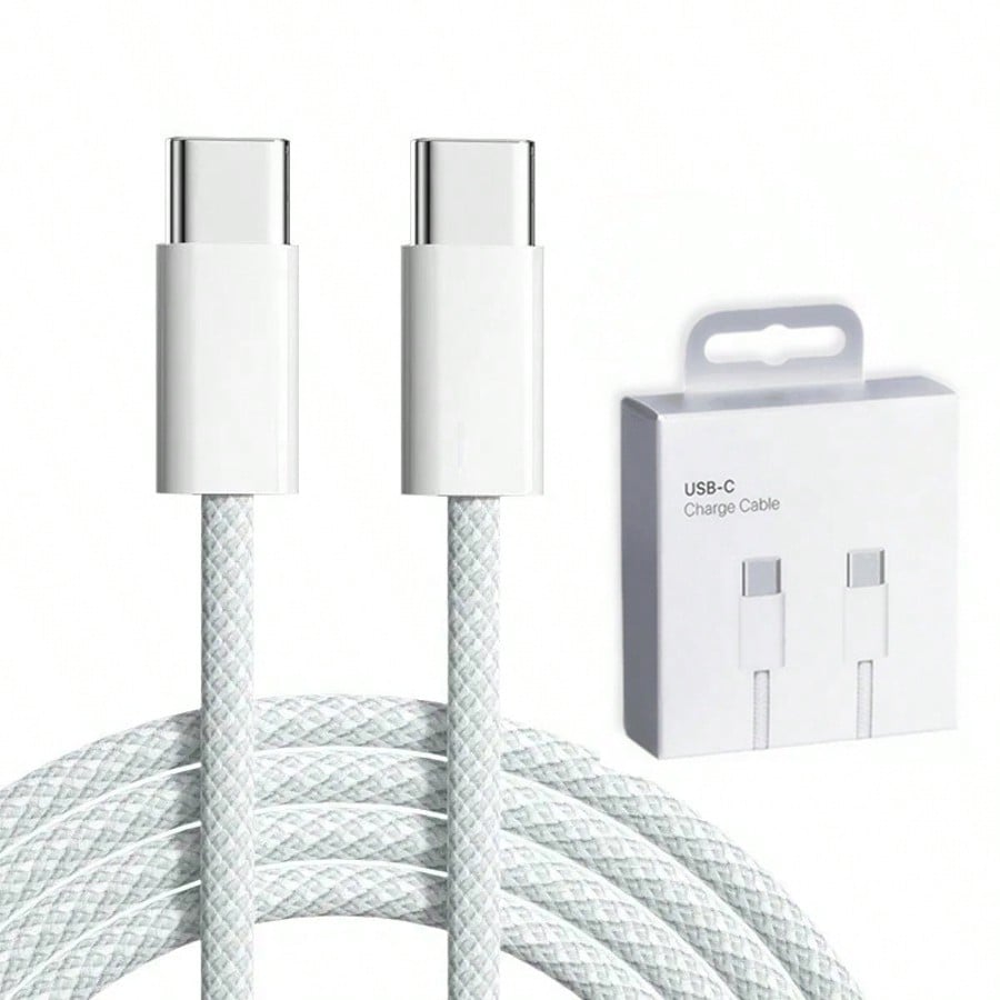 PD 60W Dual USB C Fast Charging Cable For IPhone 17/16/15 Pro Max Plus ForSamsung POCO Type C To Type C Fast Charger Braided Cable Data Cable With Box