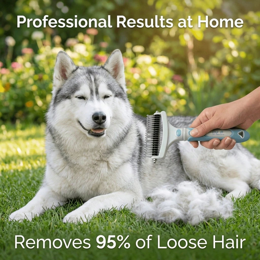 Planet Pet Pet Grooming Brush- Double-Sided, Extra-Wide, Suitable For Cats And Dogs- Removes Undercoat Hair, Reducing Shedding By 95%- Undercoat Grooming Tool For Dogs| Hair Removal And Hair Rem