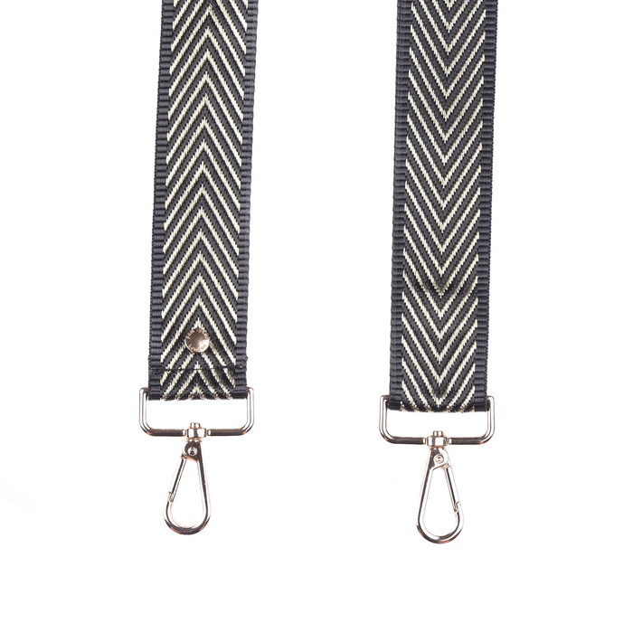Pom Pom Strap Gold Herringbone