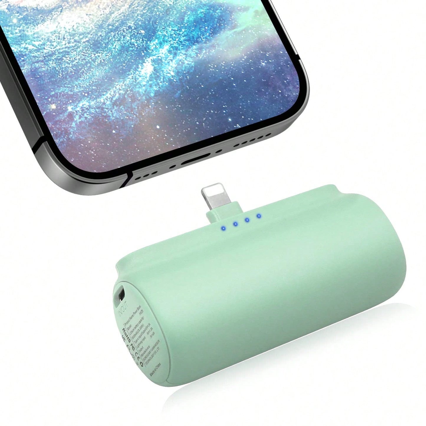 Portable Charger, Small 5500mAh 18W PD Fast Charging Power Bank With External Battery Pack, Mini Travel Charger Compatible With IPhone 14, 13, 12, 11, Pro, Max, XS, XR,, And- Green