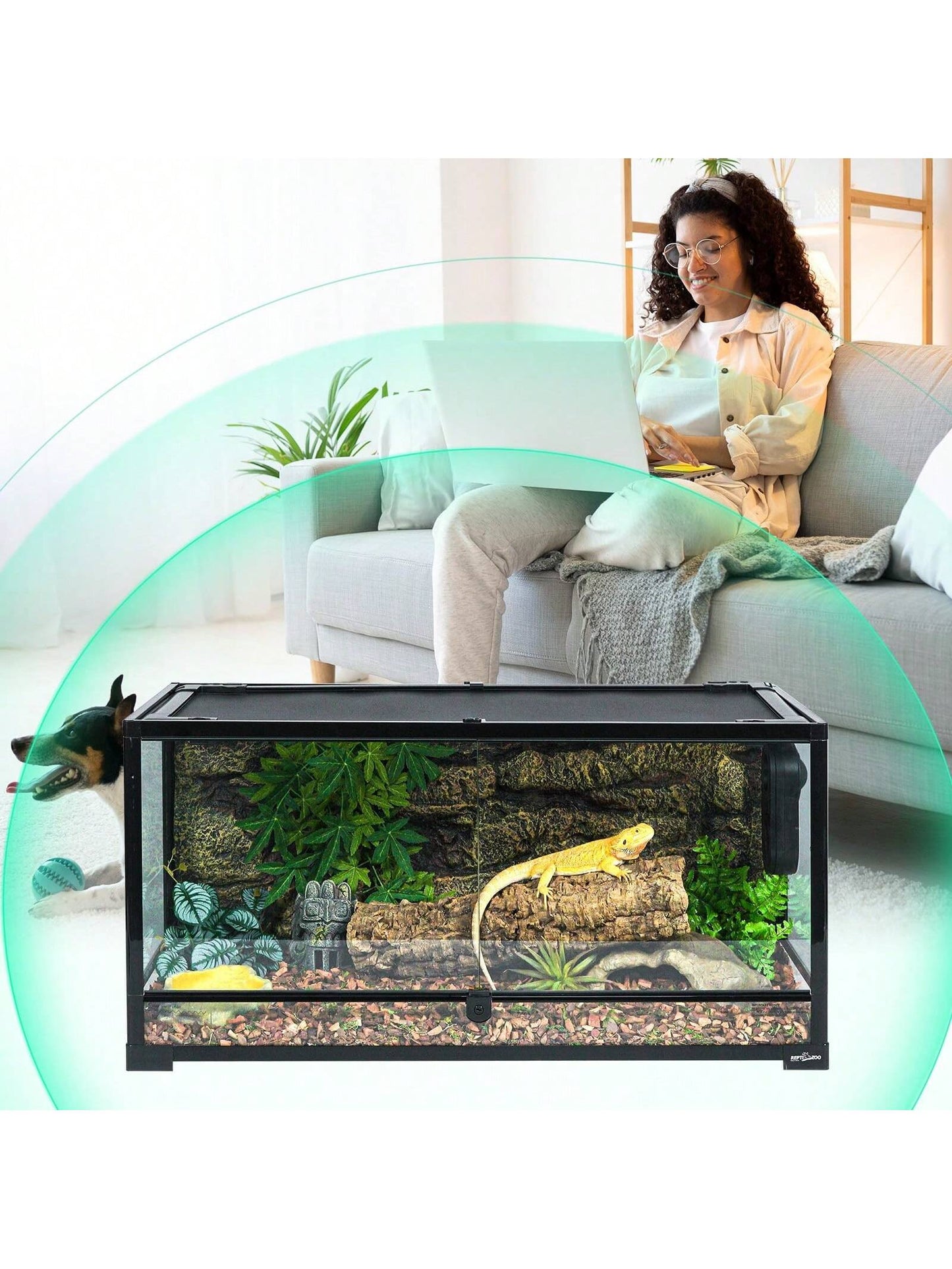 REPTI ZOO Reptile Terrarium Air Purifier Activated Carbon Replacement Filter, 3 Layer High Efficiency Prefilter,Only Compatible With REPTI ZOO Reptiles Air Purifier 3 PCS