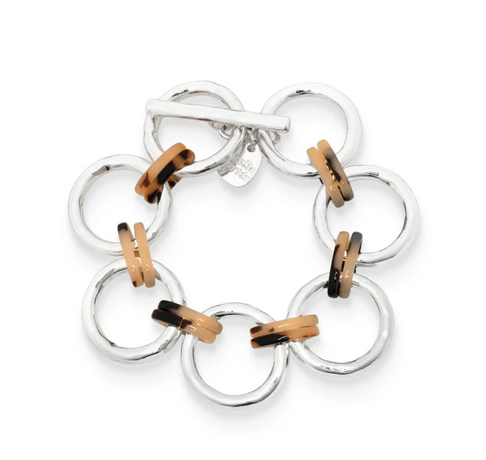 Simone Silver Bracelet w/Tortoise Link Accents