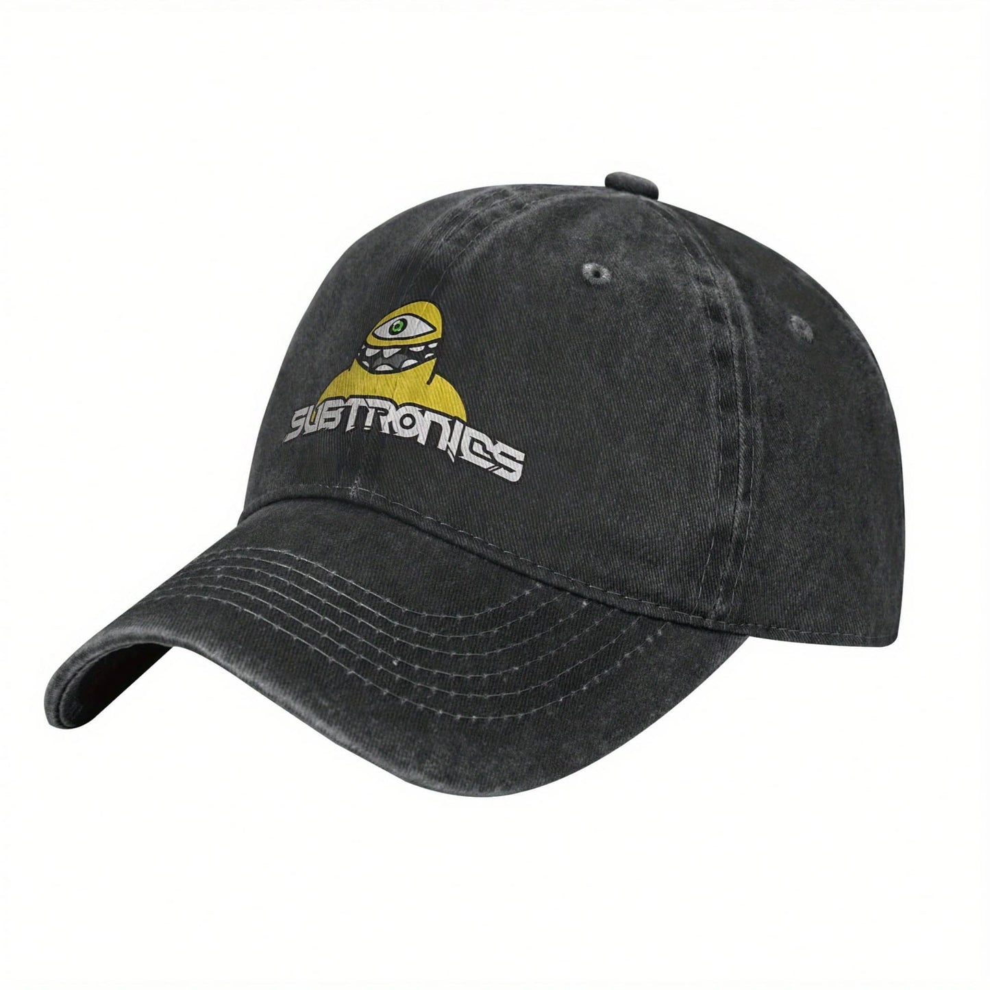 Subtronics Cyclops Logo Baseball Cap- Vintage Washed Distressed Dad Hat, Unisex Sun Protection Outdoor Cap, Hand Washable Casual Headwear, Durable