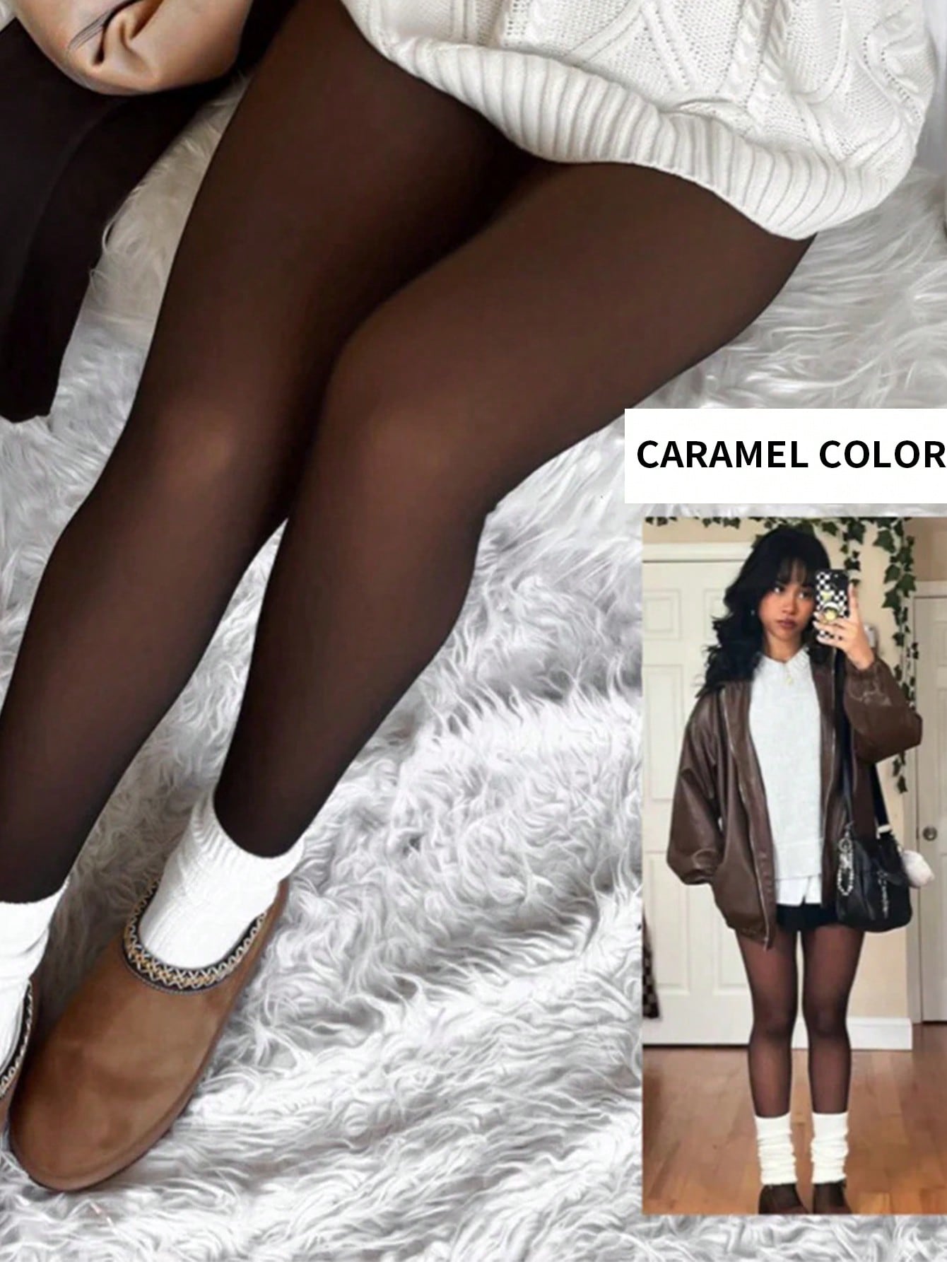 Woman Thermal Tights Sexy Translucent Fleece Leggings Pantyhose Slim Winter Warm Thick Velvet Stockings Female Streetwear Pants