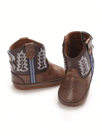 0-1 Yrs Infant Boots, Spring Autumn PU Leather Soft Sole Shoes