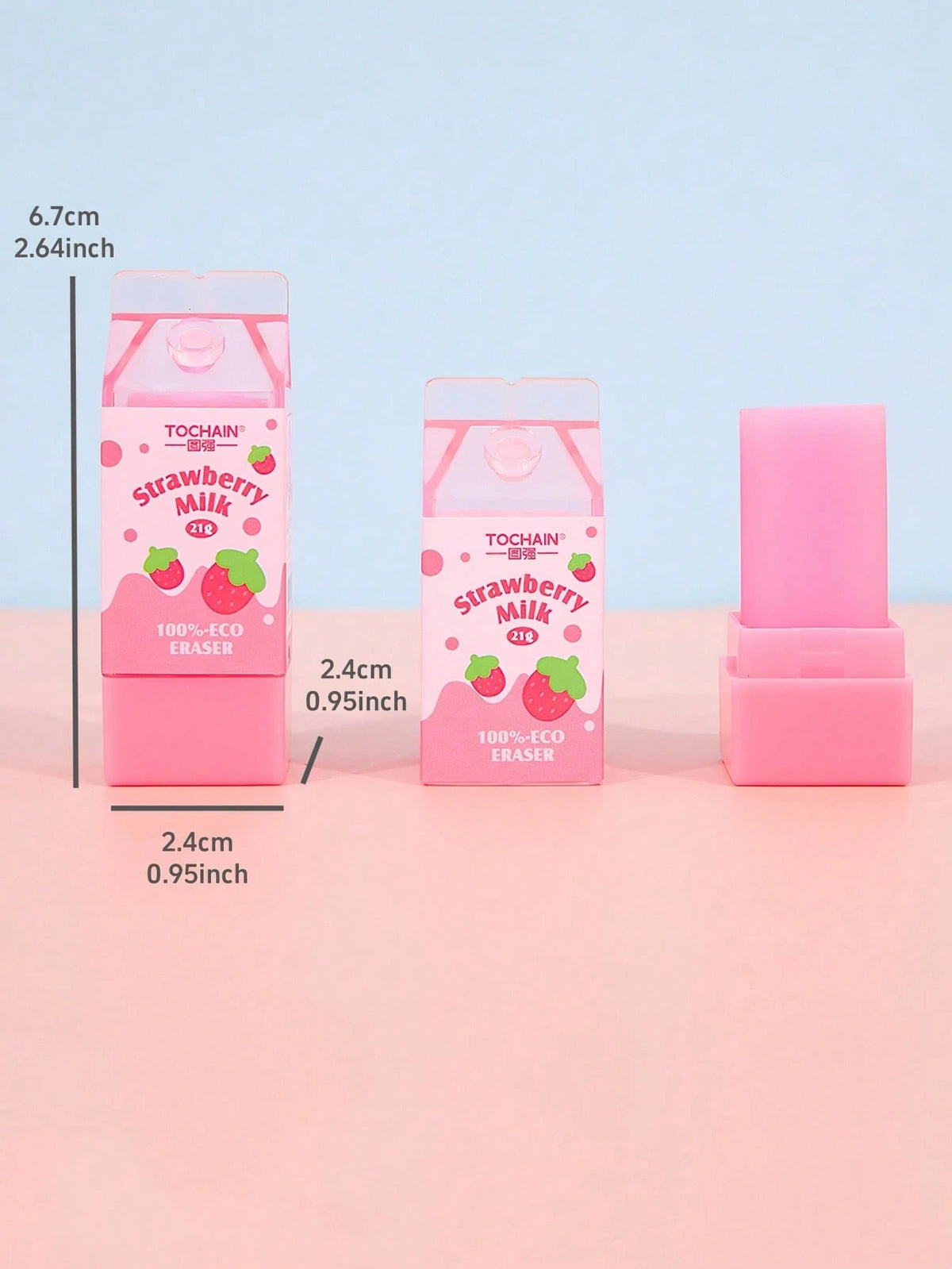 1/2/4/24pcs Milk Erasers, Mini Banana Chocolate Milk Carton Shaped, Low Dust PVC Material, For Pencil Cleaning, Suitable For Back To School Students, Graduation Season, Office