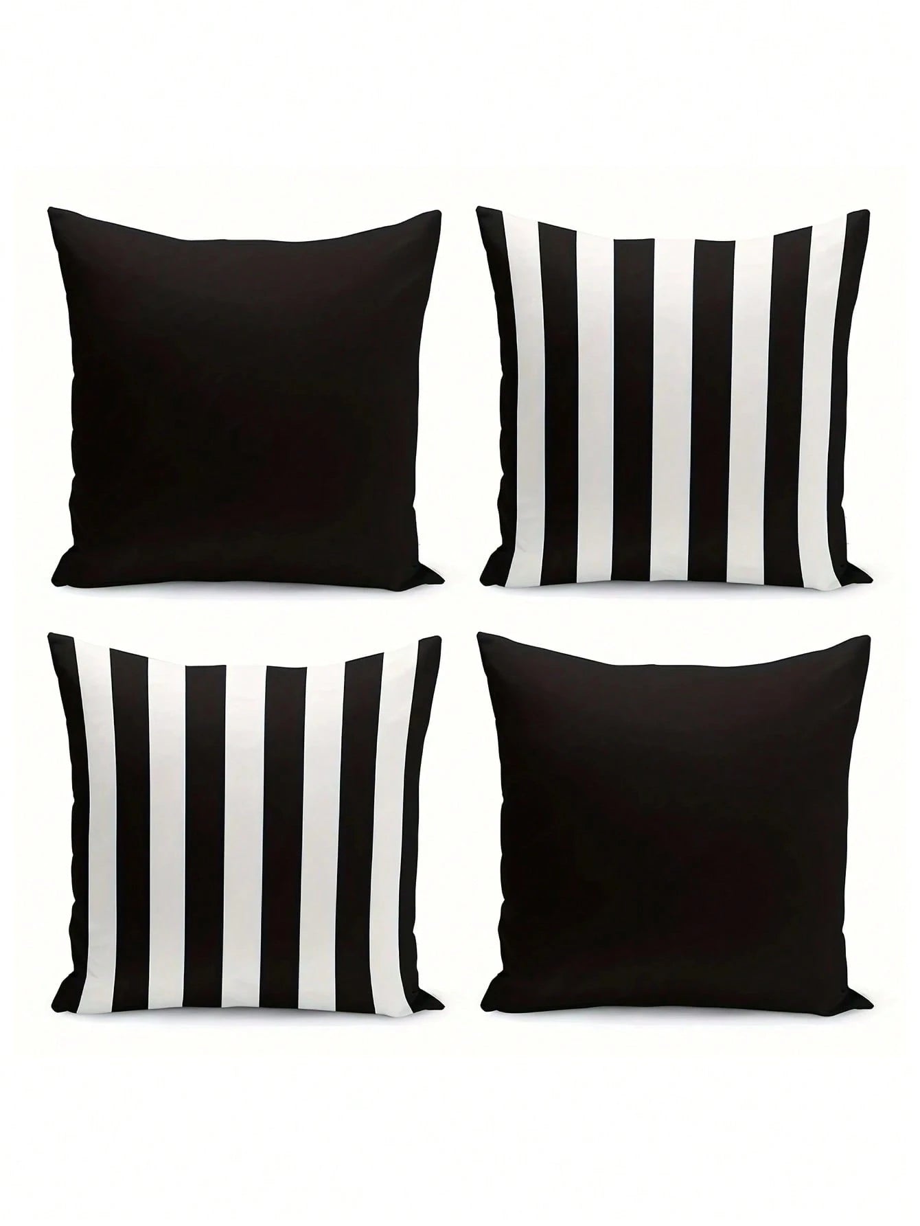1/2/4pcs Modern Black And White Striped Zipper Pillow Covers- Machine Washable Polyester Decorative Pillow Shams, Suitable For Sofa, Bed, Car And Home Decor- Perfect For Various Room Types, Autumn D