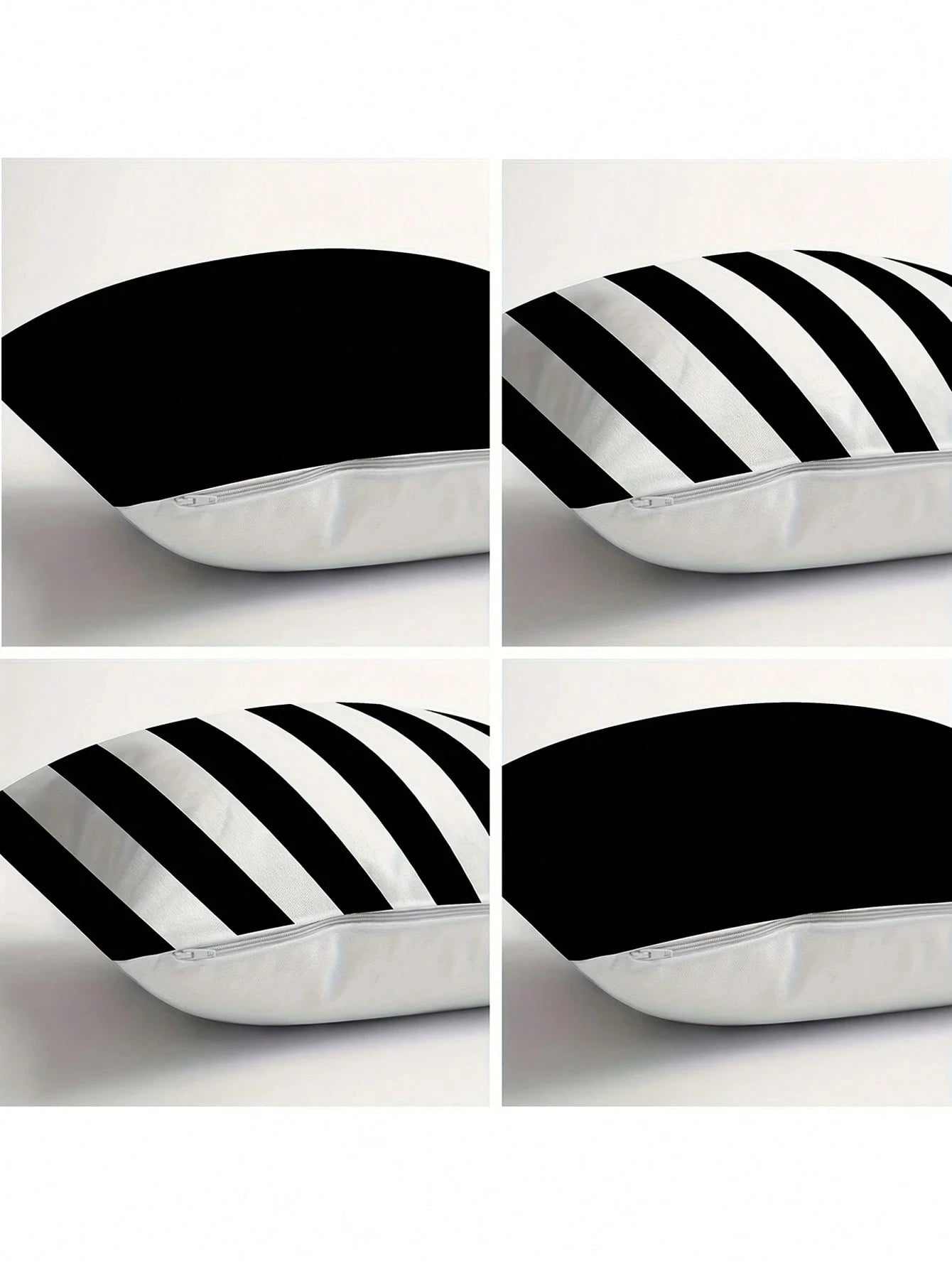 1/2/4pcs Modern Black And White Striped Zipper Pillow Covers- Machine Washable Polyester Decorative Pillow Shams, Suitable For Sofa, Bed, Car And Home Decor- Perfect For Various Room Types, Autumn D