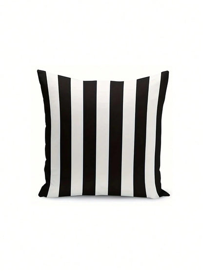 1/2/4pcs Modern Black And White Striped Zipper Pillow Covers- Machine Washable Polyester Decorative Pillow Shams, Suitable For Sofa, Bed, Car And Home Decor- Perfect For Various Room Types, Autumn D