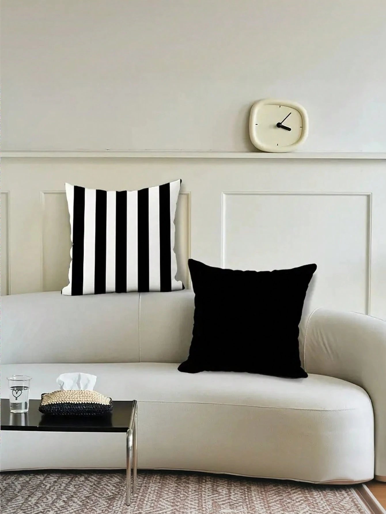 1/2/4pcs Modern Black And White Striped Zipper Pillow Covers- Machine Washable Polyester Decorative Pillow Shams, Suitable For Sofa, Bed, Car And Home Decor- Perfect For Various Room Types, Autumn D