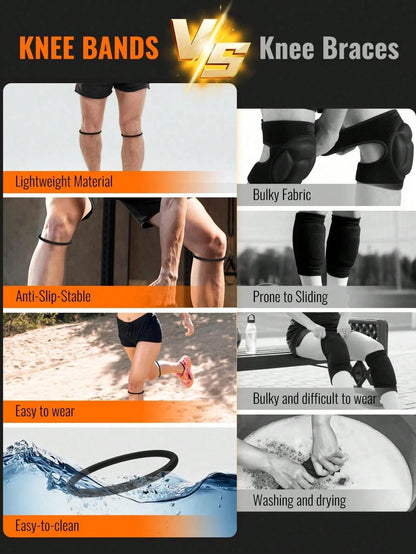 1-2-4Pcs Patella Tendon Support Belt, Knee And Patella Stabilizer Knee Belt Support, Suitable For Hiking, Football, Basketball, Running, Jumper Knee, Tennis, Volleyball And Squat ﻿