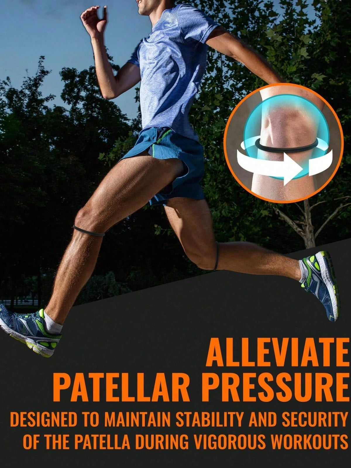 1-2-4Pcs Patella Tendon Support Belt, Knee And Patella Stabilizer Knee Belt Support, Suitable For Hiking, Football, Basketball, Running, Jumper Knee, Tennis, Volleyball And Squat ﻿