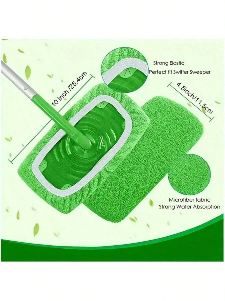 1/2/4pcs Reusable Mop Pads- Washable, High Absorbency Flat Surface Cleaning Cloth, Suitable For Dry And Wet Cleaning, Easy To Clean, Polyester Fiber (Mop Not Included)