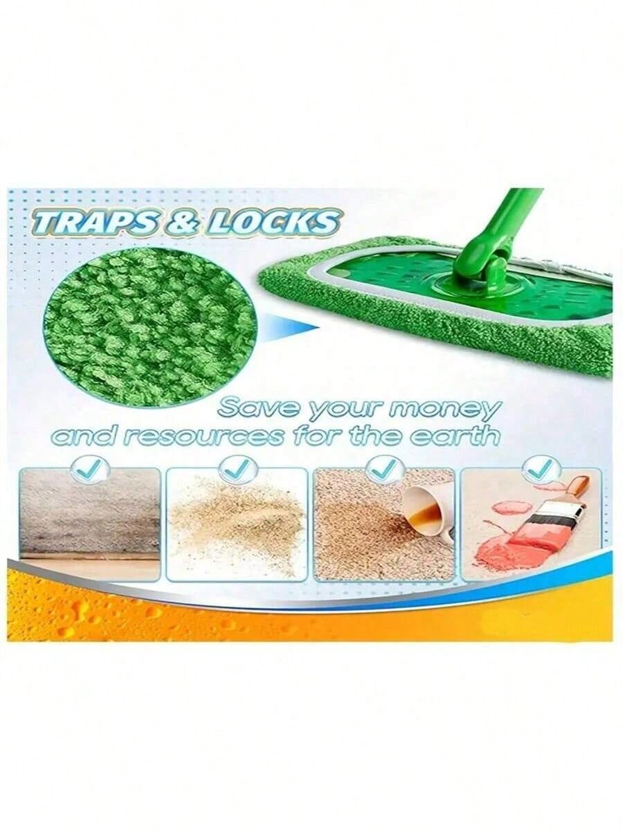 1/2/4pcs Reusable Mop Pads- Washable, High Absorbency Flat Surface Cleaning Cloth, Suitable For Dry And Wet Cleaning, Easy To Clean, Polyester Fiber (Mop Not Included)