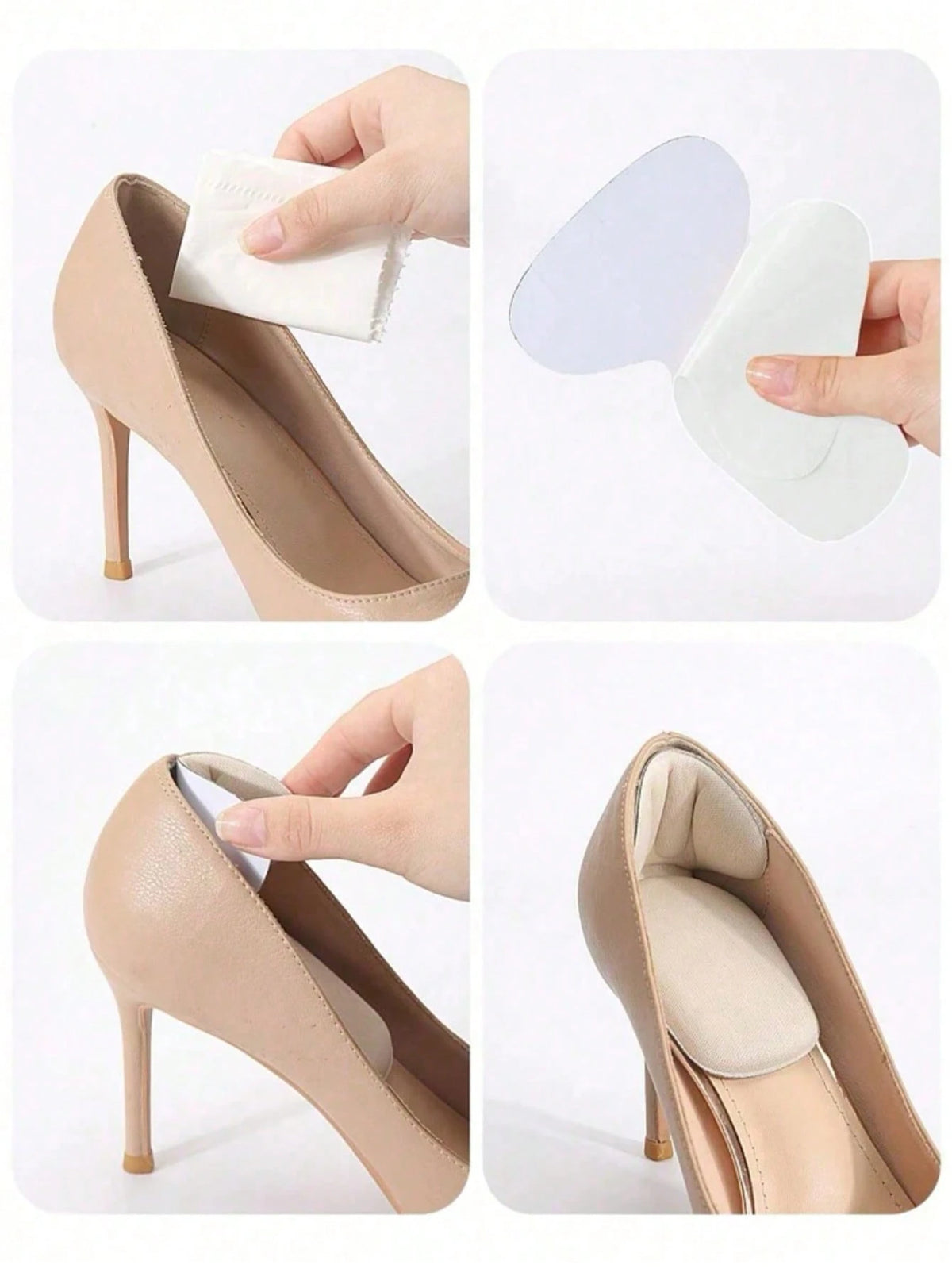 1/2/5Pairs Heel Grips Liner Cushions Inserts For Loose Shoes, Heel Pads Snugs For Shoe Too Big Men Women, Filler Improved Shoe Fit And Comfort, Prevent Heel Slip And Blister For Women High Heels Wome