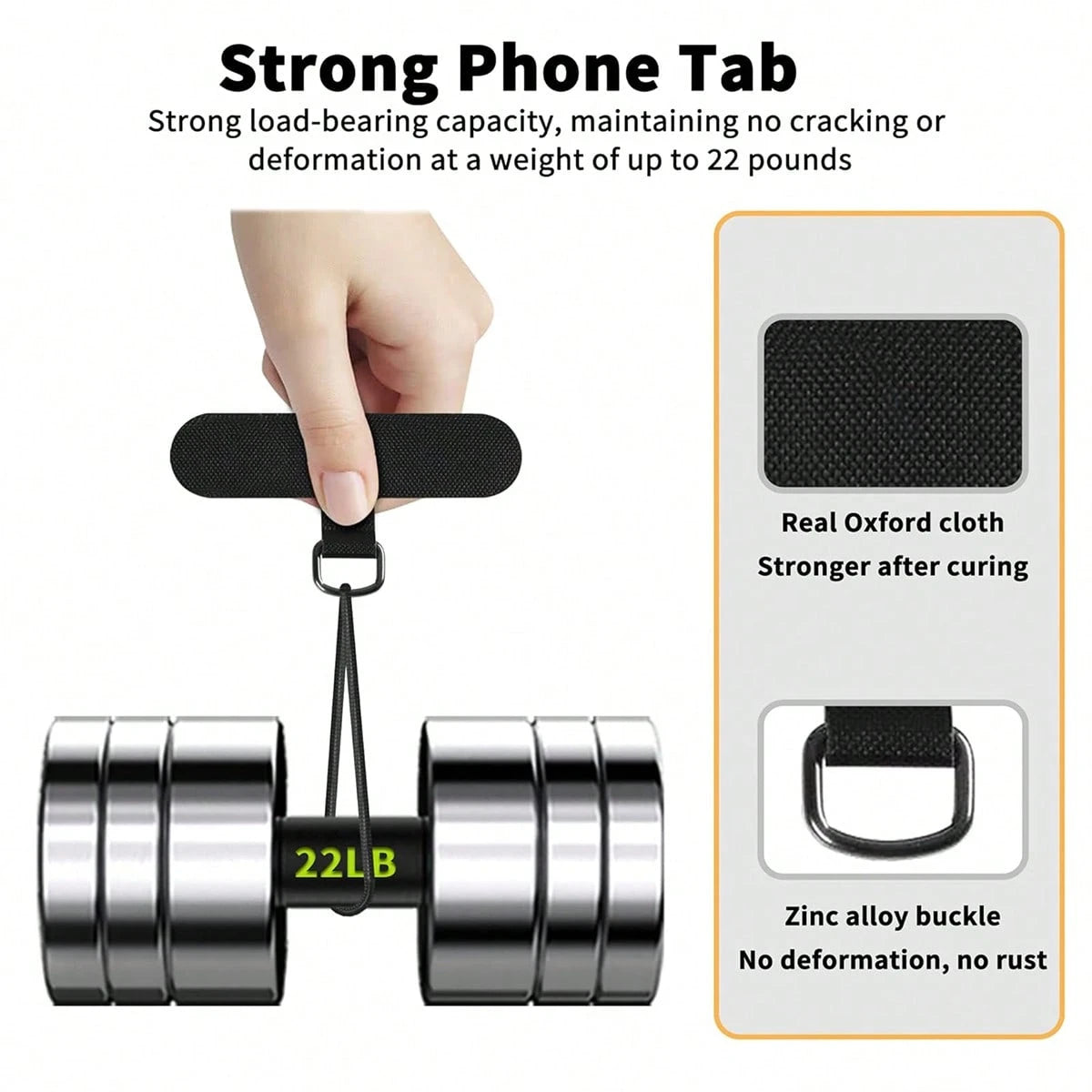1/2/5pcs Phone Tether Tab For Phone, Cell Phone Lanyard Patch, Phone Strap Replacement Part For All Full Phone Cases (Black&White)